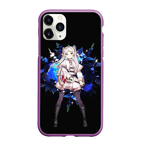 Чехол iPhone 11 Pro матовый Фрирен маг эльфийка / 3D-Фиолетовый – фото 1