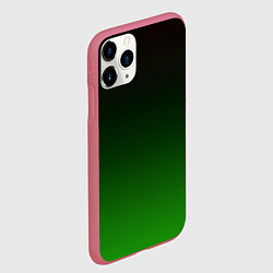 Чехол iPhone 11 Pro матовый Чёрно зелёный градиент, цвет: 3D-малиновый — фото 2