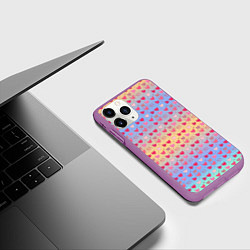 Чехол iPhone 11 Pro матовый Много сердечек, цвет: 3D-фиолетовый — фото 2