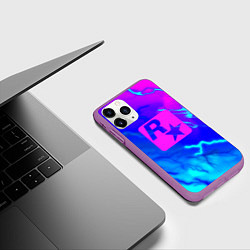 Чехол iPhone 11 Pro матовый Rockstar storm молнии, цвет: 3D-фиолетовый — фото 2
