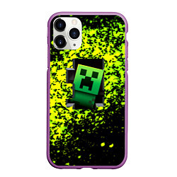 Чехол iPhone 11 Pro матовый Minecraft зелёные краски