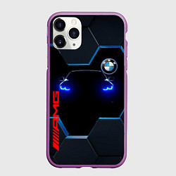 Чехол iPhone 11 Pro матовый Тень BMW, цвет: 3D-фиолетовый