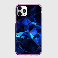 Чехол iPhone 11 Pro матовый Синие мелкие осколки калейдоскоп, цвет: 3D-фиолетовый