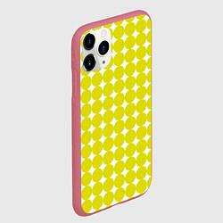 Чехол iPhone 11 Pro матовый Ретро темно желтые круги, цвет: 3D-малиновый — фото 2
