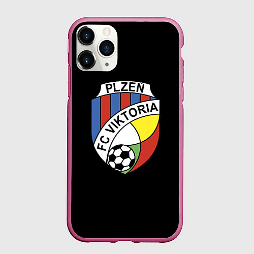 Чехол iPhone 11 Pro матовый Viktoria fc club / 3D-Малиновый – фото 1