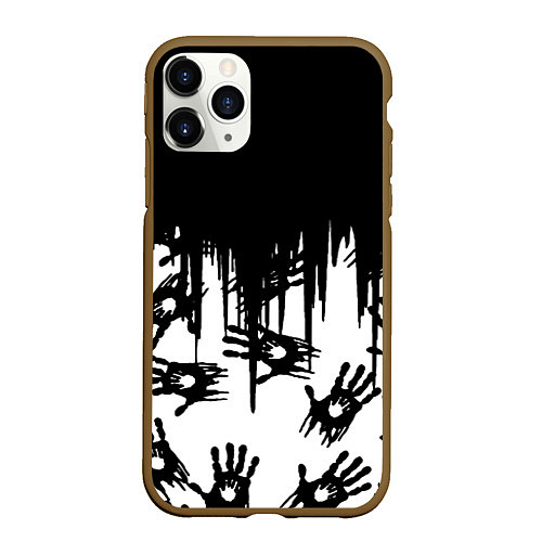 Чехол iPhone 11 Pro матовый Death Stranding отпечатки рук / 3D-Коричневый – фото 1