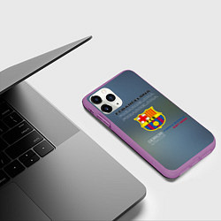 Чехол iPhone 11 Pro матовый Футбольный клуб барселона, логотип, цвет: 3D-фиолетовый — фото 2