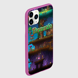 Чехол iPhone 11 Pro матовый Terraria big tree, цвет: 3D-фиолетовый — фото 2