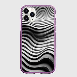 Чехол iPhone 11 Pro матовый Объемные полоски