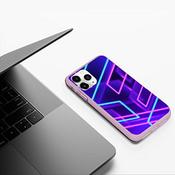 Чехол iPhone 11 Pro матовый Neon Geometric, цвет: 3D-розовый — фото 2