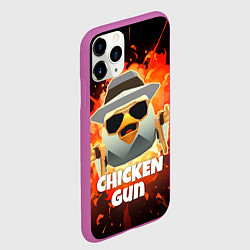 Чехол iPhone 11 Pro матовый Чикен Ган - взрыв, цвет: 3D-фиолетовый — фото 2