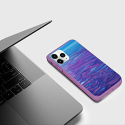 Чехол iPhone 11 Pro матовый Абстрактная вода живописная, цвет: 3D-фиолетовый — фото 2