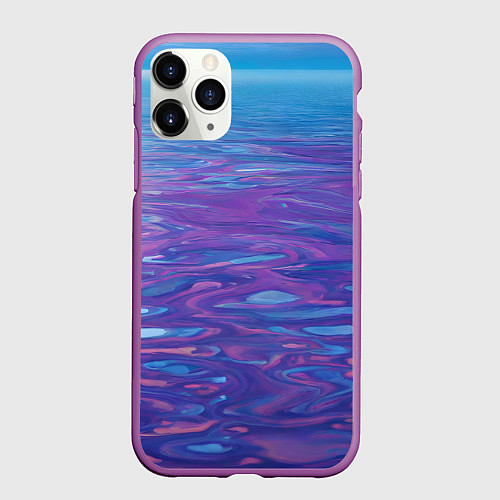 Чехол iPhone 11 Pro матовый Абстрактная вода живописная / 3D-Фиолетовый – фото 1