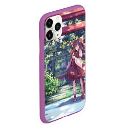 Чехол iPhone 11 Pro матовый Touhou Project Рейму возле тории, цвет: 3D-фиолетовый — фото 2