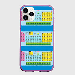 Чехол iPhone 11 Pro матовый Узор из таблицы Менделеева, цвет: 3D-фиолетовый