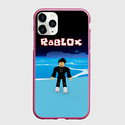 Чехол iPhone 11 Pro матовый Мальчик Роблокс, цвет: 3D-малиновый