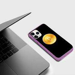 Чехол iPhone 11 Pro матовый Биткоин крипта, цвет: 3D-фиолетовый — фото 2
