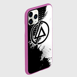Чехол iPhone 11 Pro матовый Linkin park - черно-белая абстракция, цвет: 3D-фиолетовый — фото 2