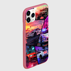 Чехол iPhone 11 Pro матовый GTA style cars, цвет: 3D-малиновый — фото 2