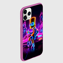 Чехол iPhone 11 Pro матовый Барт Симпсон сидит на тачке Делориан, цвет: 3D-фиолетовый — фото 2