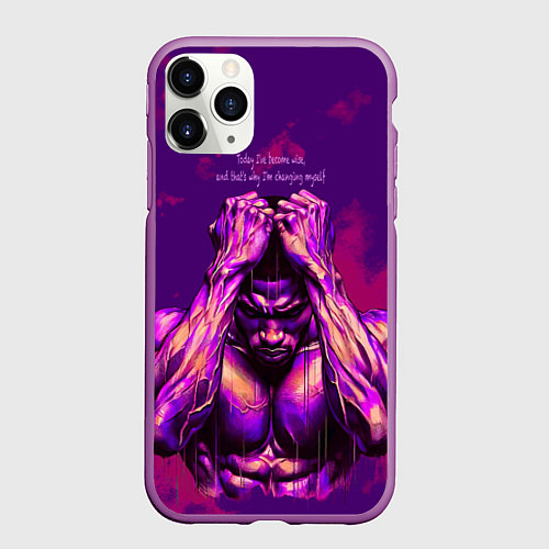 Чехол iPhone 11 Pro матовый Спортивный торс мужчины / 3D-Фиолетовый – фото 1