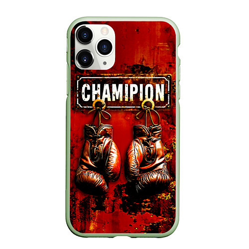 Чехол iPhone 11 Pro матовый Champion boxing / 3D-Салатовый – фото 1