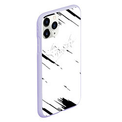 Чехол iPhone 11 Pro матовый Алиса рок группа краски текстура, цвет: 3D-светло-сиреневый — фото 2