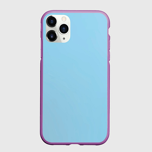 Чехол iPhone 11 Pro матовый Голубой градиент стиль мету ком / 3D-Фиолетовый – фото 1