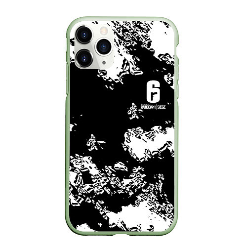 Чехол iPhone 11 Pro матовый Rainbow краски Six Siege / 3D-Салатовый – фото 1