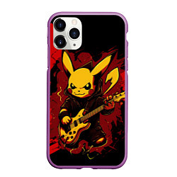 Чехол iPhone 11 Pro матовый Устрашаюший покемон с гитарой, цвет: 3D-фиолетовый