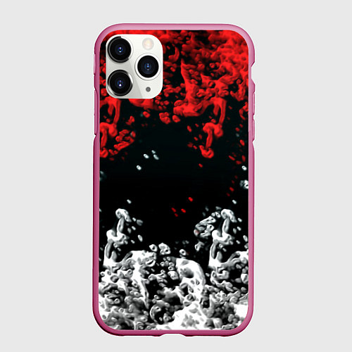 Чехол iPhone 11 Pro матовый Краски абстракция / 3D-Малиновый – фото 1