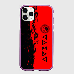 Чехол iPhone 11 Pro матовый Ведьмак краска абстракция