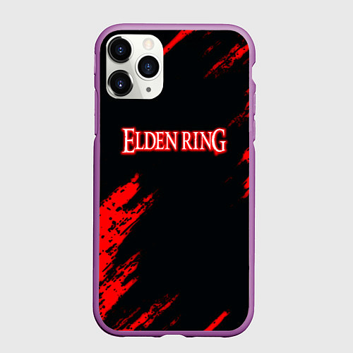 Чехол iPhone 11 Pro матовый Elden ring краски текстура / 3D-Фиолетовый – фото 1