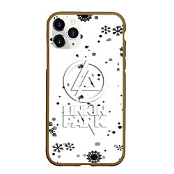 Чехол iPhone 11 Pro матовый Linkin park текстура зима рок, цвет: 3D-коричневый