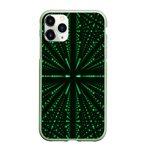 Чехол iPhone 11 Pro матовый Неоновые цифры / 3D-Салатовый – фото 1