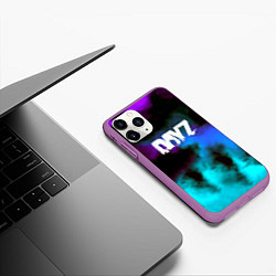 Чехол iPhone 11 Pro матовый Dayz неоновый космос, цвет: 3D-фиолетовый — фото 2