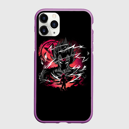 Чехол iPhone 11 Pro матовый Dragon Ball - Vegeta / 3D-Фиолетовый – фото 1