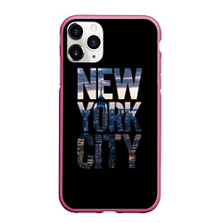 Чехол iPhone 11 Pro матовый New York City - USA, цвет: 3D-малиновый