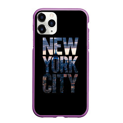 Чехол iPhone 11 Pro матовый New York City - USA, цвет: 3D-фиолетовый