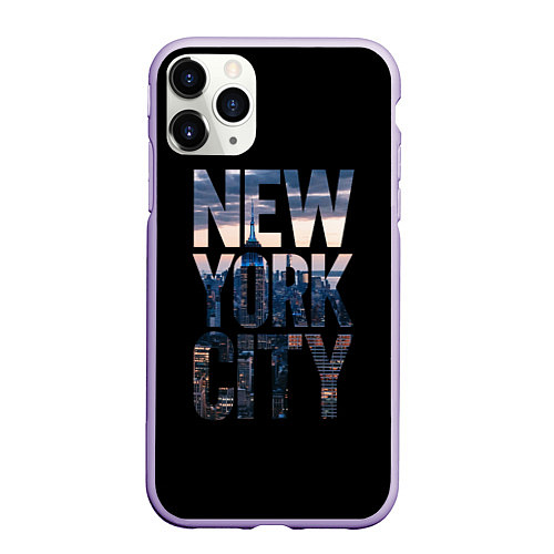 Чехол iPhone 11 Pro матовый New York City - USA / 3D-Светло-сиреневый – фото 1