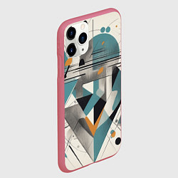 Чехол iPhone 11 Pro матовый Три человека авангард, цвет: 3D-малиновый — фото 2