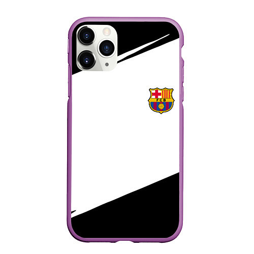 Чехол iPhone 11 Pro матовый Barcelona краски чёрные спорт / 3D-Фиолетовый – фото 1