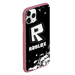 Чехол iPhone 11 Pro матовый Roblox белая краска, цвет: 3D-малиновый — фото 2