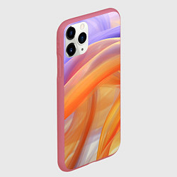 Чехол iPhone 11 Pro матовый Оранжевая и синяя абстрактная дуга, цвет: 3D-малиновый — фото 2
