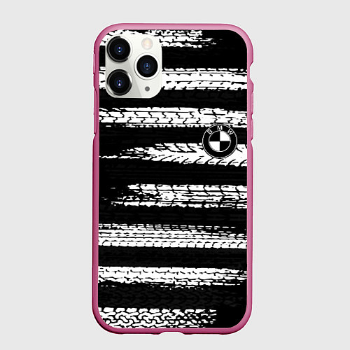 Чехол iPhone 11 Pro матовый BMW спорт краски шины / 3D-Малиновый – фото 1