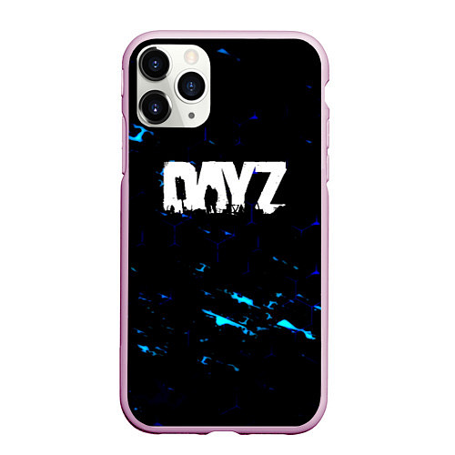 Чехол iPhone 11 Pro матовый Dayz текстура краски голубые / 3D-Розовый – фото 1