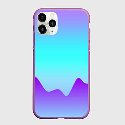 Чехол iPhone 11 Pro матовый Светлый градиент с волнистым сиреневым узором, цвет: 3D-фиолетовый