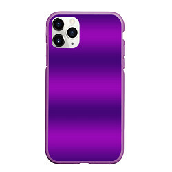 Чехол iPhone 11 Pro матовый Неоновый сливовый с полосами, цвет: 3D-фиолетовый