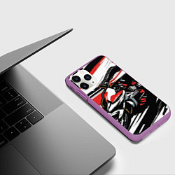 Чехол iPhone 11 Pro матовый Мото-кросс, цвет: 3D-фиолетовый — фото 2