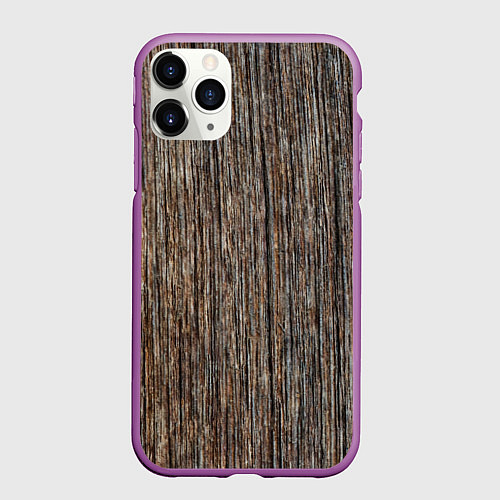 Чехол iPhone 11 Pro матовый Текстура ствола дерева / 3D-Фиолетовый – фото 1